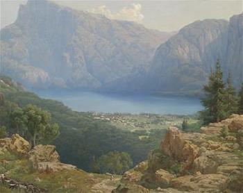 View of the Mondsee by 
																	Wilhelm Theodor Nocken
