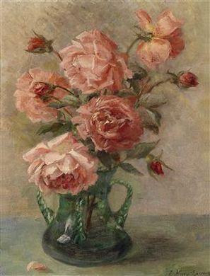 Roses in a vase by 
																	Elise Nees van Esenbeck