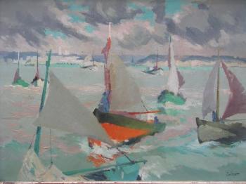 Les bateaux à Honfleur by 
																	Cecile Jubert
