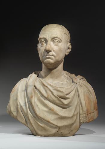 An Important English White Marble Portrait Bust Of Alexander Pope by 
																	Louis Francois Roubiliac