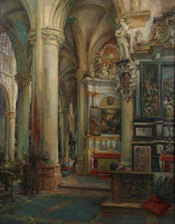 Interieur Sint-Gummaruskerk te Lier by 
																	Frans Ros