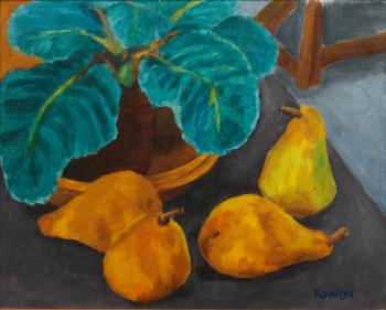 Gloxinia and pears by 
																			Eardley Knollys