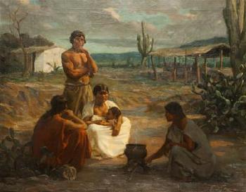 Indianerfamilie by 
																	Gustav Sykora