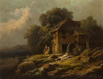 Landschaft mit Mühle by 
																	Joseph Navratil