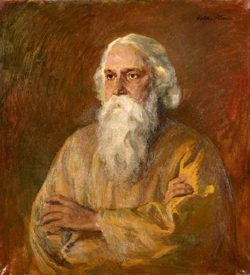 Porträt des indischen Philosophen Rabindranath Tagore by 
																	Walther Illner