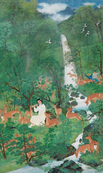 Girl With Deers by 
																			 Pan Jiezi
