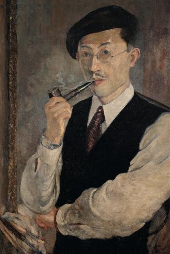 Self-portrait With An Tobacco Pipe by 
																	 Sun Zongwei