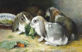 Lop-eared rabbits by 
																	Marie Nestler-Laux