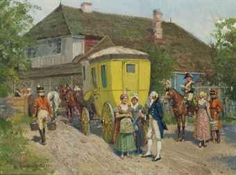 The stagecoach stop by 
																	Emmanuel Bachrach-Baree