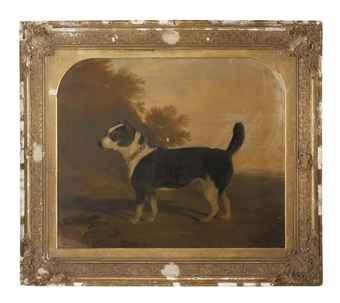 Terrier in a landscape by 
																	George B Newmarch