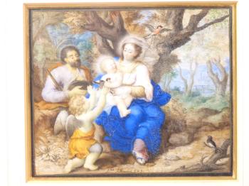The Holy Family in a wood landscape, the Infant Christ  holding a goldfinch by 
																			Jacobus Allemans