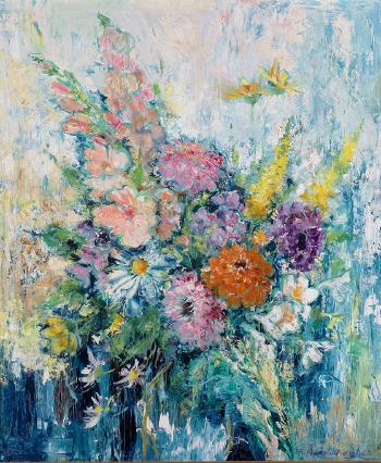 Prachtvoller Sommerblumenstrauß by 
																	Friedel Auer-Miehle