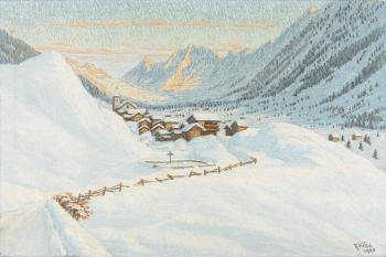 Winterliches Lötschental mit Ried. by 
																	Rolf Volle