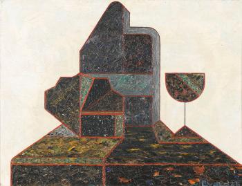 Abstrakte Komposition mit Weinglas. by 
																	Andre Evard