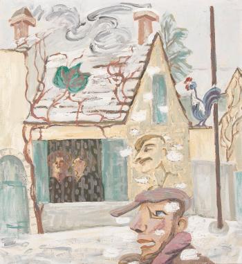 Le village en hiver. by 
																	Christen Laely