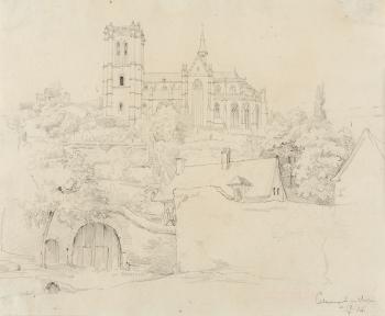 Blick auf die gotische Kirche von 'Chaumont en Vexin' by 
																	Theobald Reinhold von Oer