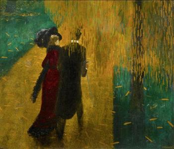 Couple dans un parc by 
																	Karl Walser