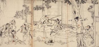 Nächtlicher Angriff auf ein Haus by 
																	Utagawa Kunihisa