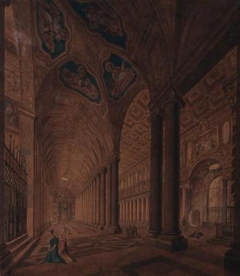 Vue intérieure de la basilique Sainte Marie Majeure à Rome by 
																	Anton Hallmann
