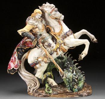 St. George slaying the dragon by 
																	Eugenio Pattarino