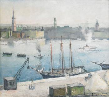 Vy från Södermälarstrand mot Gamla stan - Stockholm by 
																	Carl Luthander