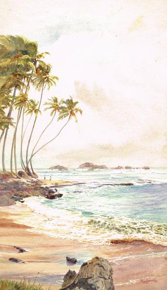 Coast near Ambalongoda, Ceylon (Sri Lanka) by 
																	Henry George Gandy