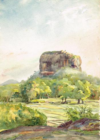 Sigiri from rest house, Ceylon (Sri Lanka) by 
																	Henry George Gandy
