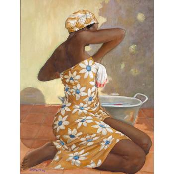 Woman with a Wash Tub by 
																	Jean Pierre Ballagny