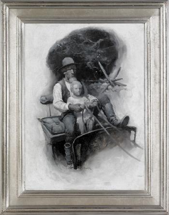 Father and son in a wagon by 
																	Douglas Duer
