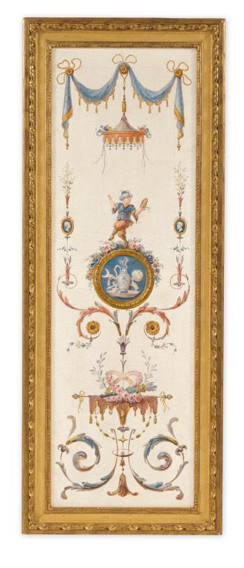 A set of three turquerie wall panels by 
																			Jean Marie Dussaux