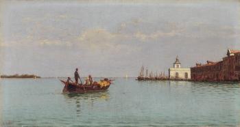 Punta della Dogana with a gondola in the foreground by 
																	Pietro Galter