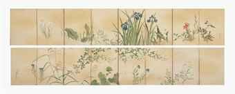 Flowers and grasses of the four seasons by 
																	Maruyama Oshin