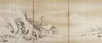 Chinese landscape in snow by 
																	Kaiho Yusetsu