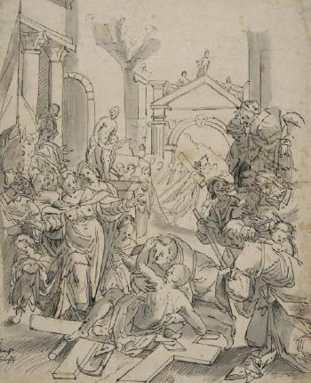 Sainte Hélène et le miracle de la croix by 
																	Quirinus van Banken