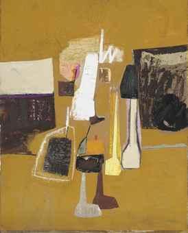 White Vertical; and Ochre Painting by 
																	Kenneth Mahood