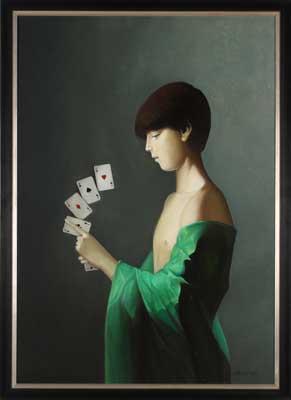 Knabe mit Spielkarten by 
																	Dimitri Vojnov