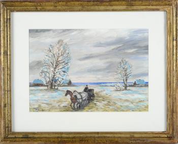 Winterlandschaft mit Kutsche by 
																	Alfred Partikel