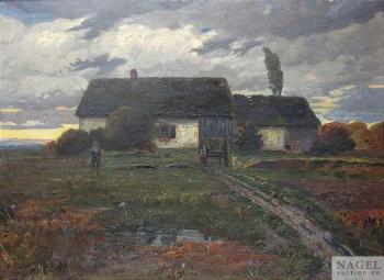 Landschaft mit Bauernhaus by 
																	August Croissant
