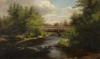 Covered bridge, Pennsylvania by 
																	Clawson S Hammitt
