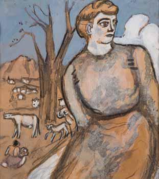 Figura femminile in un paesaggio by 
																	Tullio Garbari