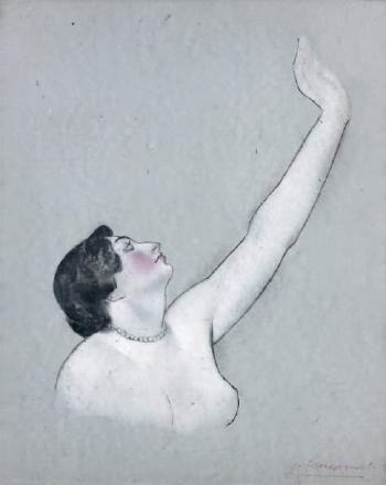 Buste de femme bras levé by 
																	Pierre Fauconnet