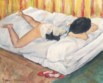 Femme allongée by 
																	Jacques Favre de Thierrens