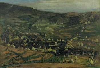 Blick auf das Kaiserstühler Winzerdorf Achkarren by 
																	August Rumm