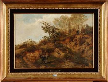 Le peintre et son chevalet dans un paysage by 
																	Felix de Baerdemaeker