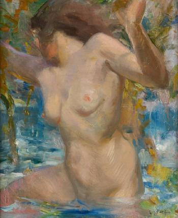 Étude de nus se baignant by 
																	Leon Rotthier