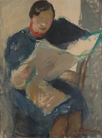 Jeune femme à la lecture by 
																	Anna Zarina