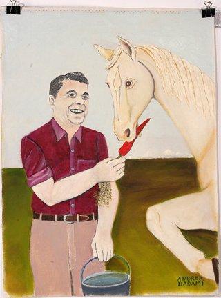 President Reagan with horse by 
																	Andrea Badami