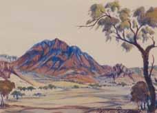 Untitled – Central Australian landscape with gum tree by 
																	Rueben Pareroultja
