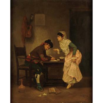 The dictation of a letter by 
																	Jules James Rougeron