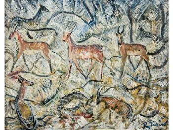 A herd of impala by 
																	Reginald Turvey